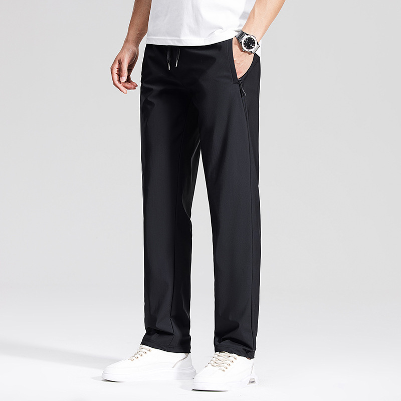 Spring men's trousers: Casual and versatile, made of elastic and smooth fabric, fashionable pants that do not require ironing, suitable for daily outings and outdoor wear Specification image
