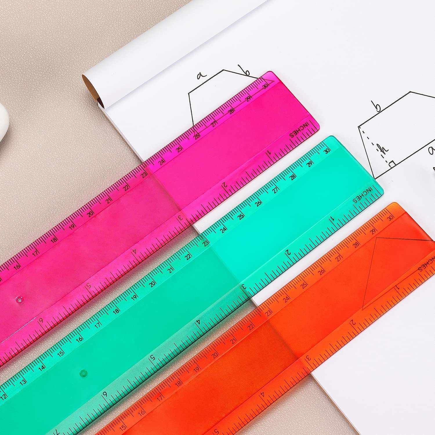 Factory direct sales custom 30cm ruler student stationery, children's ruler characters details Picture