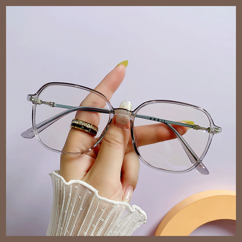 Korean version optical glasses for women to slim their faces can be paired with TR90 plain light anti-blue light glasses for students without makeup details Picture