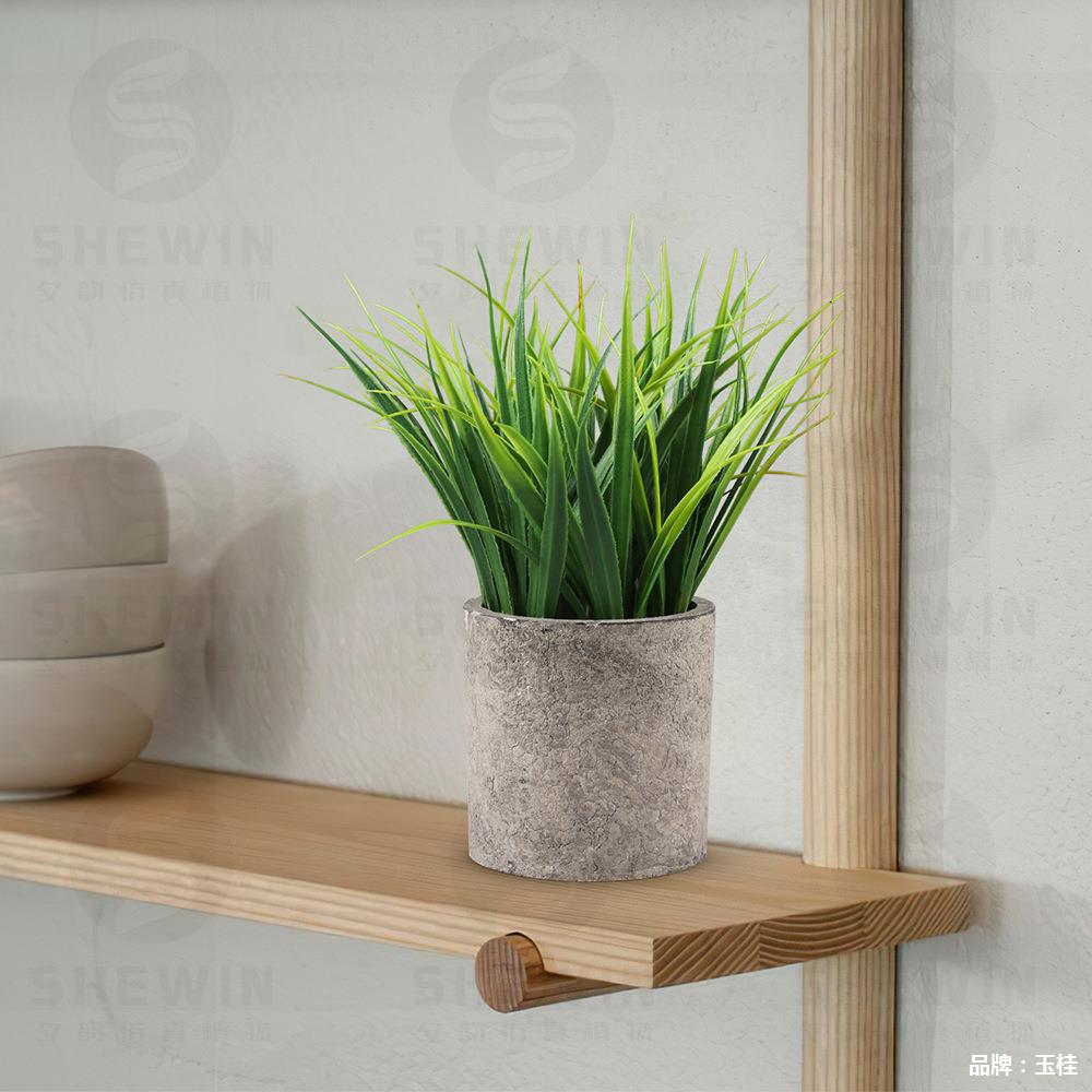 Xiyun Simulation potted Plant desktop decoration, cylindrical pulp pot, orchid, grass, green plant, bonsai, cross-border simulation plant Specification image