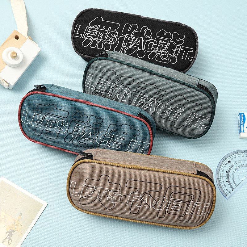 ·韩国大容量双层铅笔盒小学生笔袋日式纯色文具盒 pencil case详情图1