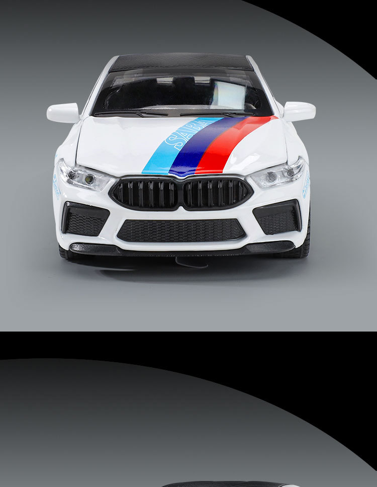 Simulation alloy sound and light 1:32 BMW M8 Track Edition sports car model, children's toy car model Item Picture