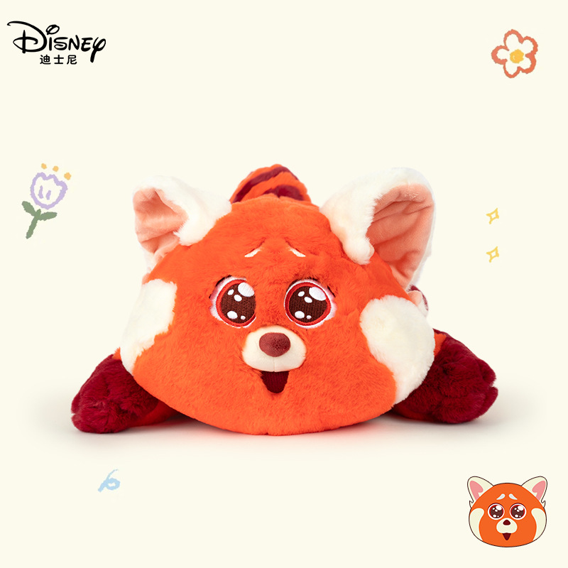 迪士尼正版皮克斯红熊猫毛绒玩具安抚玩偶长抱枕卡通娃娃礼物批发                              