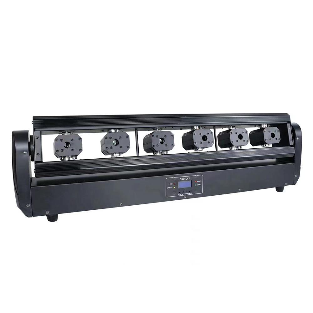 New Ktv Atmosphere Six Eyes Laser Stage Wedding Bar Full Color Self-Walking Laser Shake Head Laser Light Specification drawing