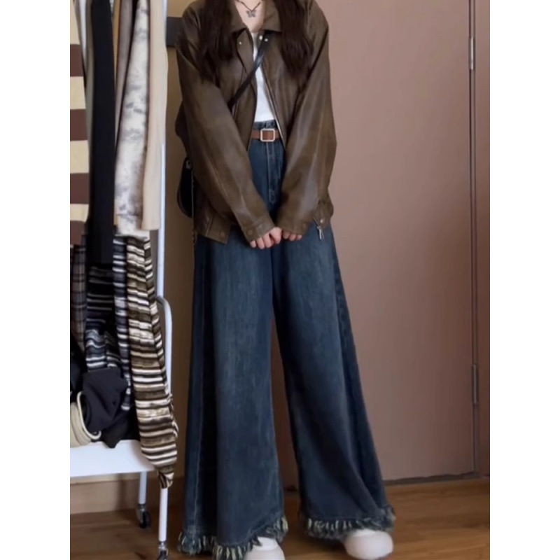 女裤牛仔/牛仔裤/尾货/新塘牛仔裤阔腿裤女/裤子细节图