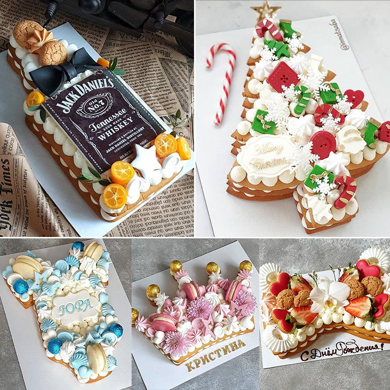 亚马逊 创意DIY蛋糕模板生日烘焙模具圣诞树皇冠婴儿衣服蛋糕模具