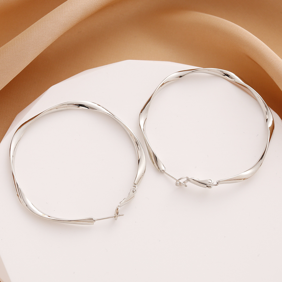 New style of personalized, simple and irregular geometric ring stainless steel earrings for women. Exaggerated circle earrings