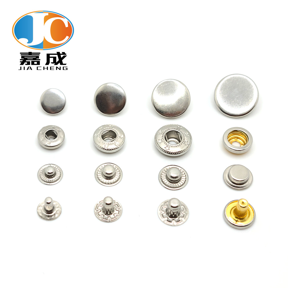 Stainless steel four-piece buckle, metal clothing concealed buckle, tarpaulin, four-piece button, anti-rust shoe material, luggage buckle, wholesale in stock