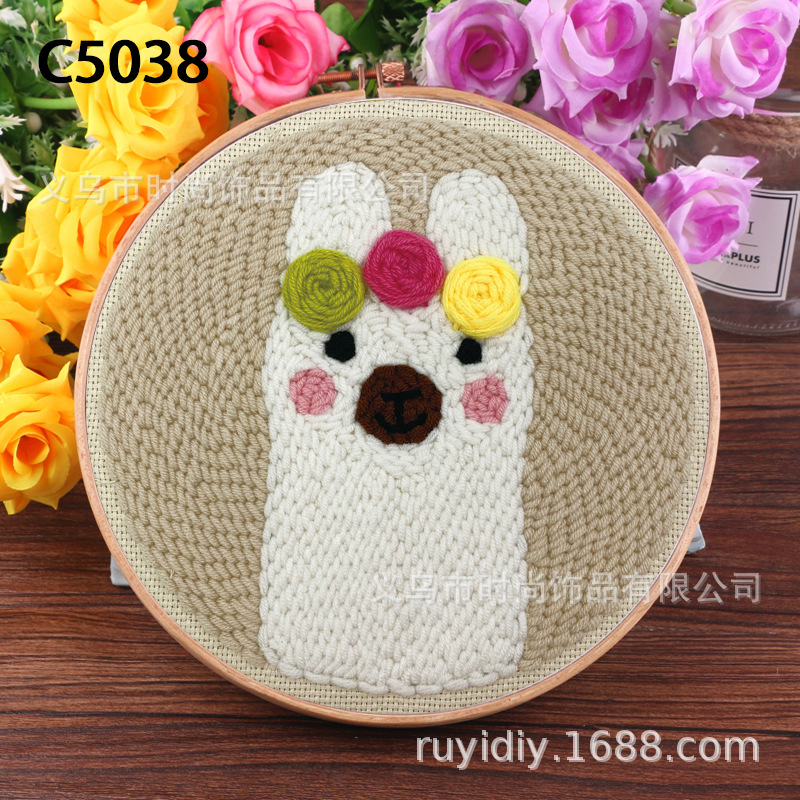 制作手工DIY搓搓乐毛线材料包戳戳绣摆台挂件