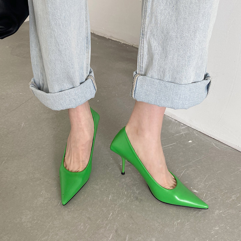 10cm high heels, light heel, candy-colored French heels, fashionable European and American pointed-toe single heels for women Application Scenario