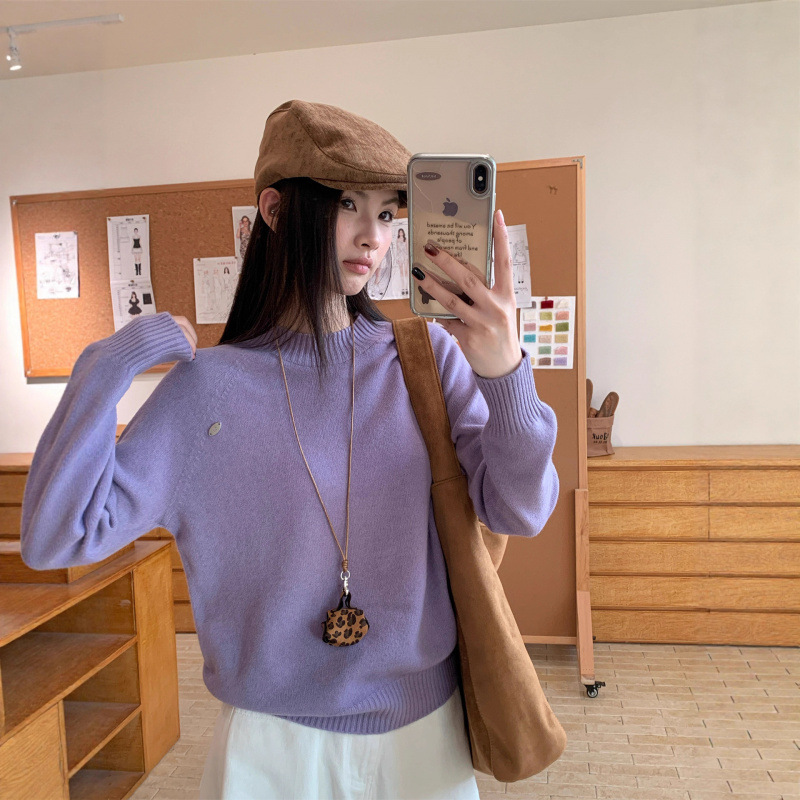 羊毛毛衣女/女装毛衫妈妈装/毛衣/高领羊毛衫女/毛衣女羊毛细节图