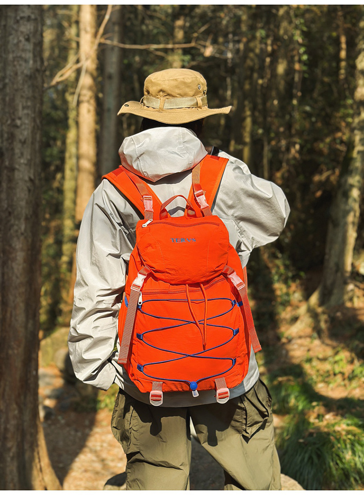 跨境双肩包男轻便登山包抽绳大容量户外旅行双肩包女大学生书包女详情16