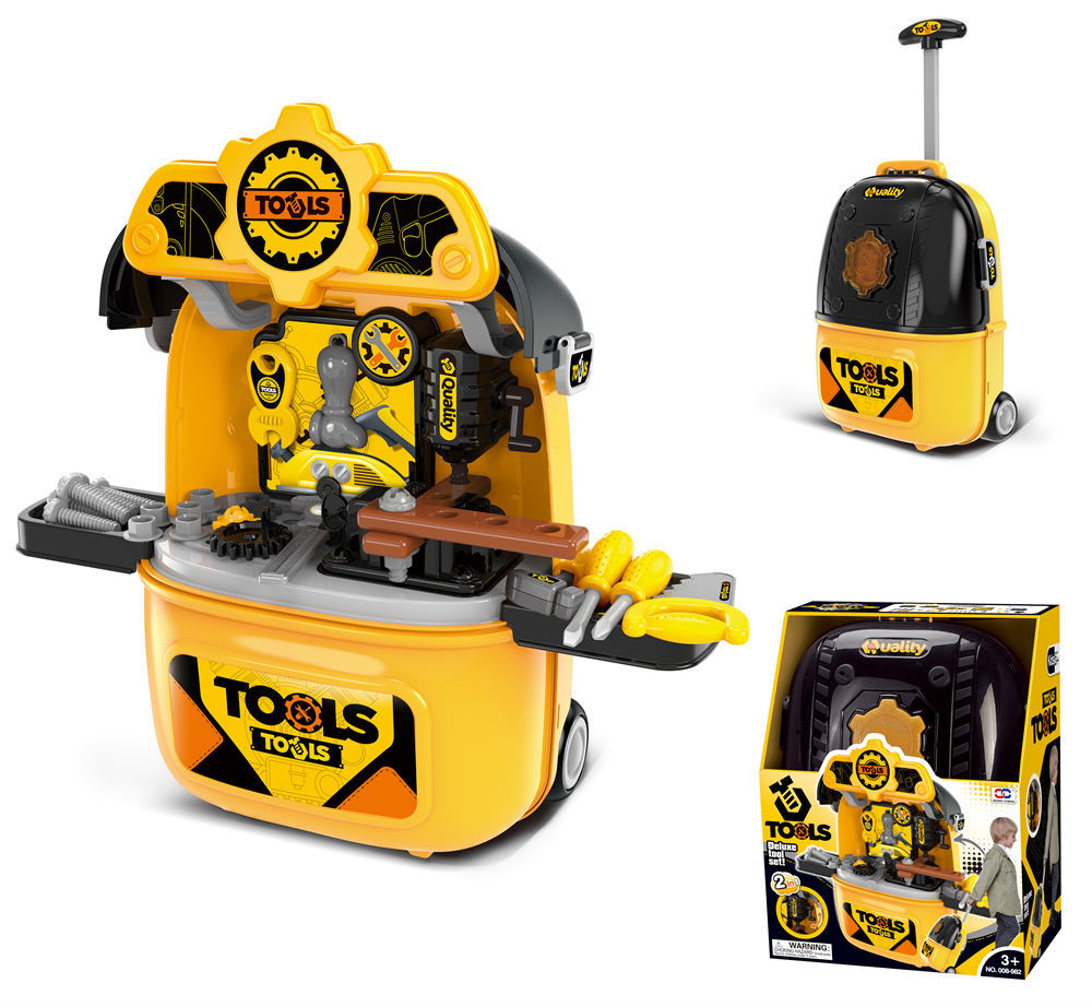 Cross-border children sound and light kitchen tableware set Makeup tools Doctor toys boys girls play house trolley box details Picture