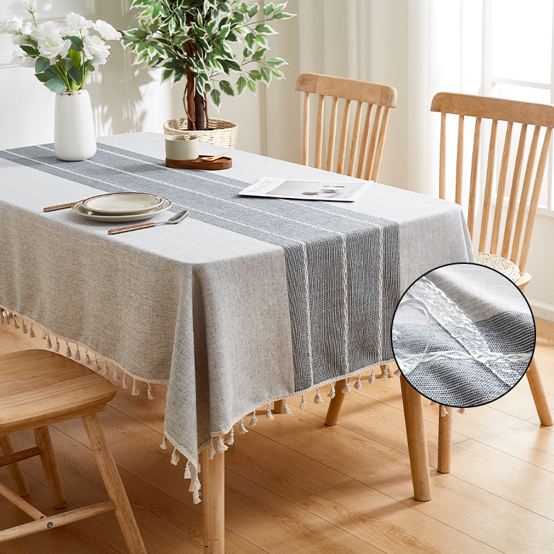 Cross-border best-selling cotton and linen tablecloths, ins, fresh and clean, no-wash, waterproof and oil-resistant, wholesale of home dining tablecloths and coffee table covers Specification image