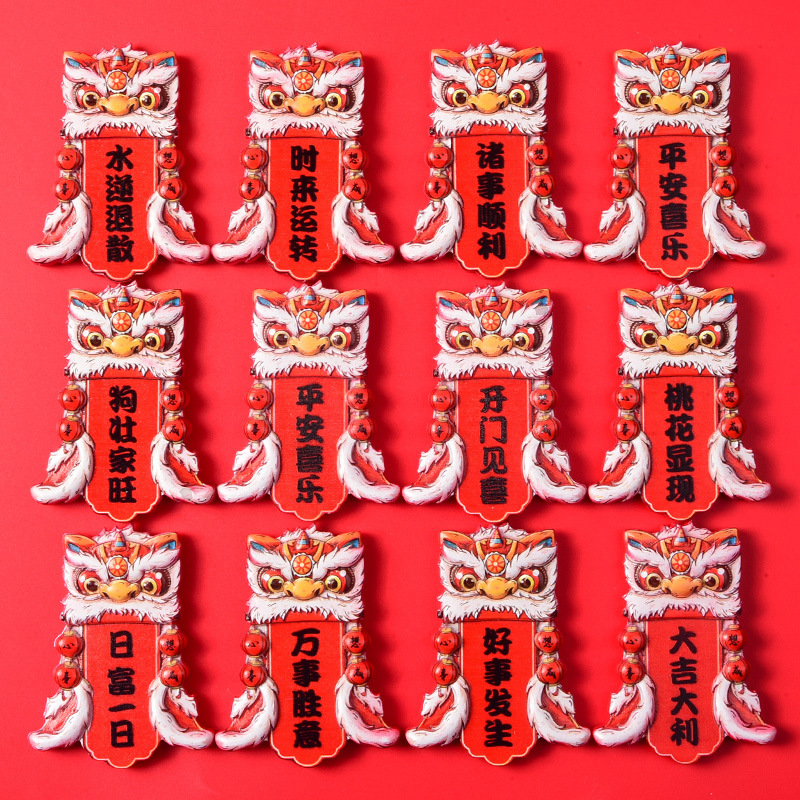 National Tide New Year Refrigerator Sticker Creative Funny Resin Refrigerator Sticker Cartoon Magnetic Spring Festival Decorative Refrigerator Sticker Wholesale Application Scenario