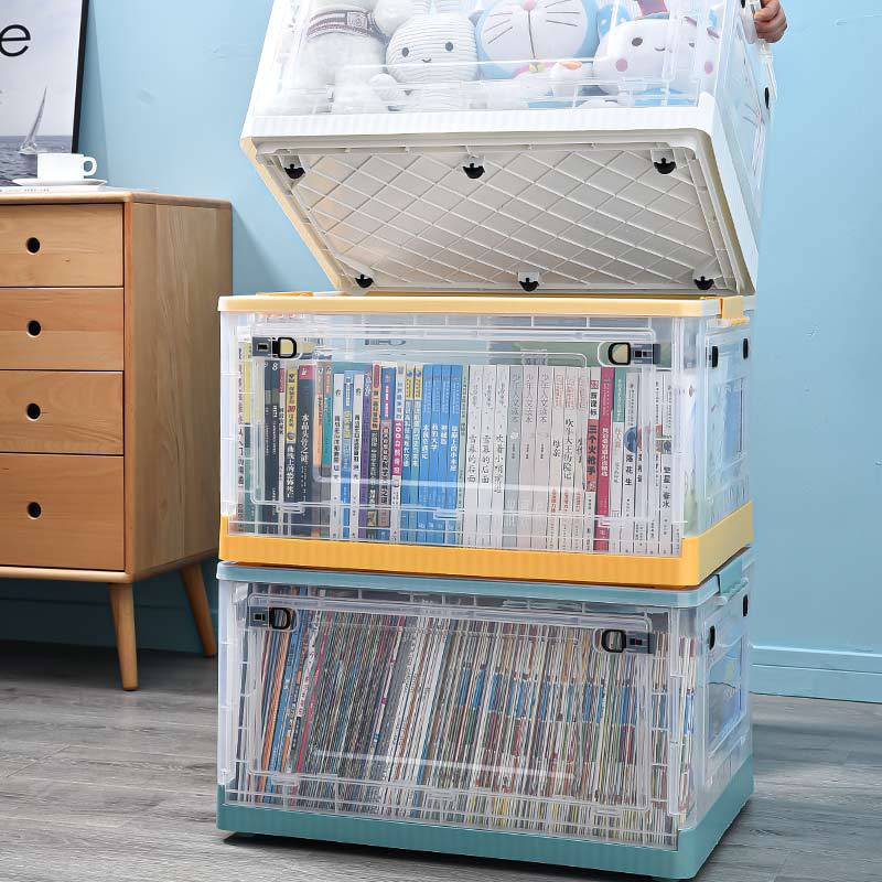Book Storage Box Foldable Dormitory Student Classroom Transparent Book Storage Box Book Storage Device Specification drawing