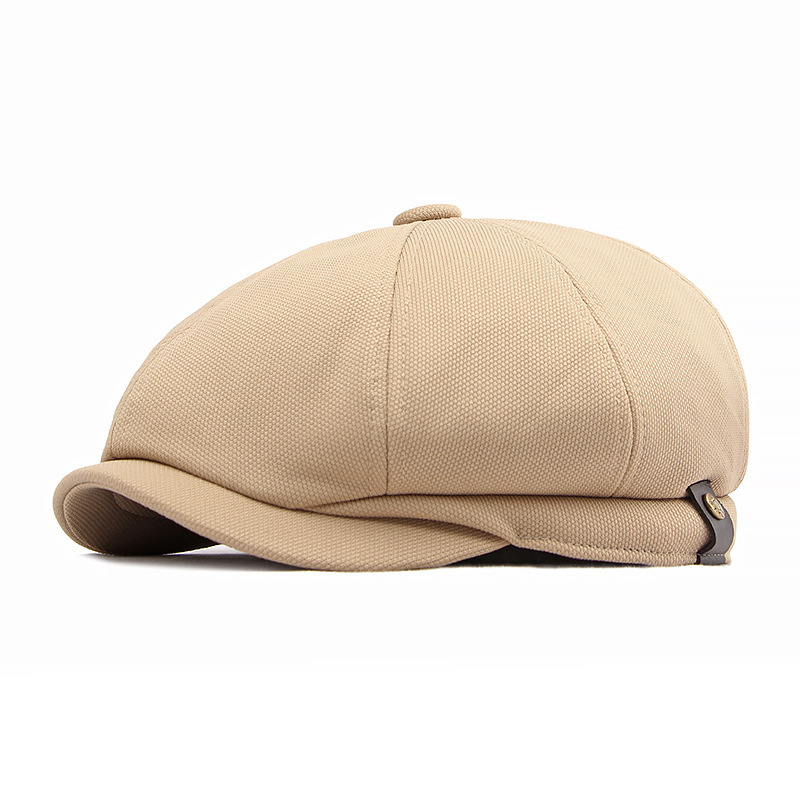 Octagonal cap, summer thin sun protection breathable baseball cap, men's fashionable and versatile beret, newsboy cap, women's middle-aged and elderly cap details Picture
