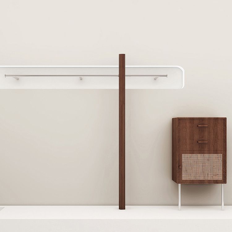Buy Hand Shop Solid Wood Walnut Color Clothing Store Display Rack Floor To Wall Hangers Stainless Steel On The Wall Display Rack Item Picture