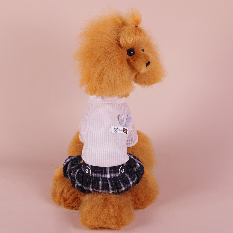 宠物服装可爱兔子装饰猫咪连衣裙百搭时尚公主风狗狗裙子宠物服饰