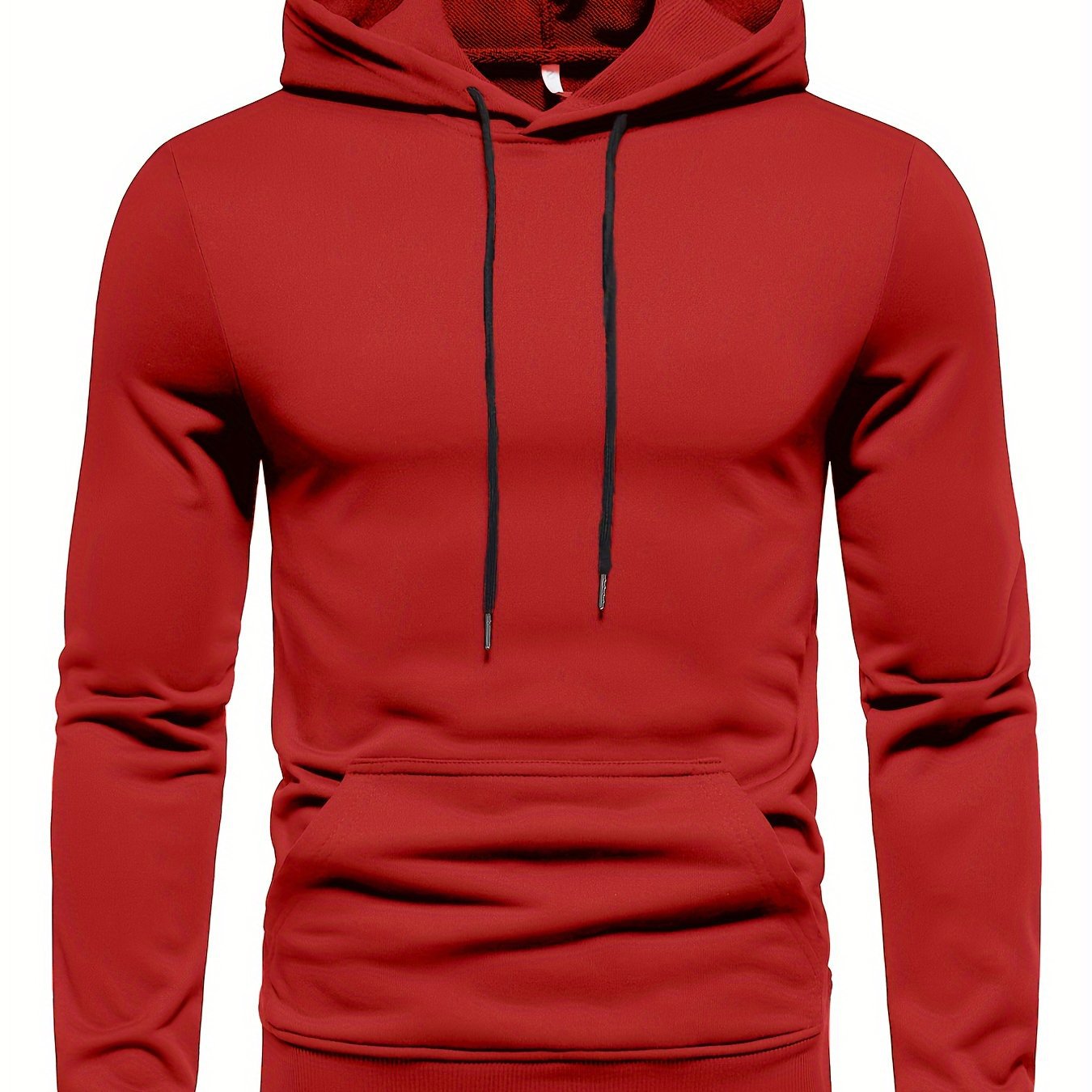 Men's long-sleeved solid color hoodie, street casual sports  Application Scenario