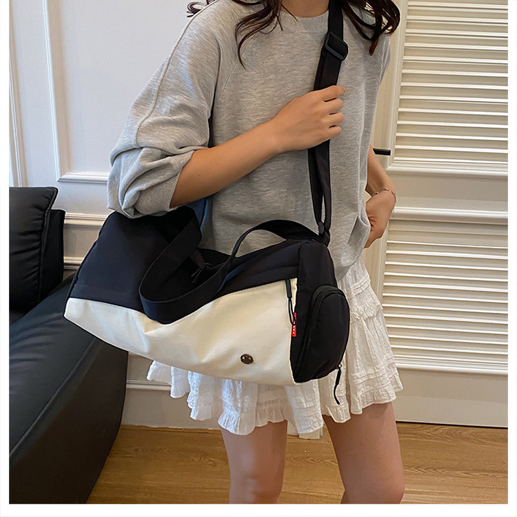 跨境韩版包包女2025新款防水尼龙包时尚新月包百搭轻便斜跨包详情36