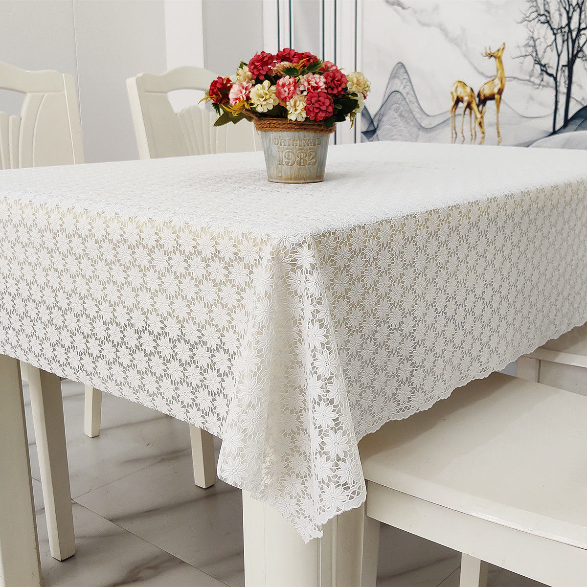 . Pvc Tablecloth Waterproof, Anti-Hot, Anti-Oil, No-Wash Table Mat Rectangular Plastic Glue Coffee Table Mat Living Room Table Cloth Home Application Scenario