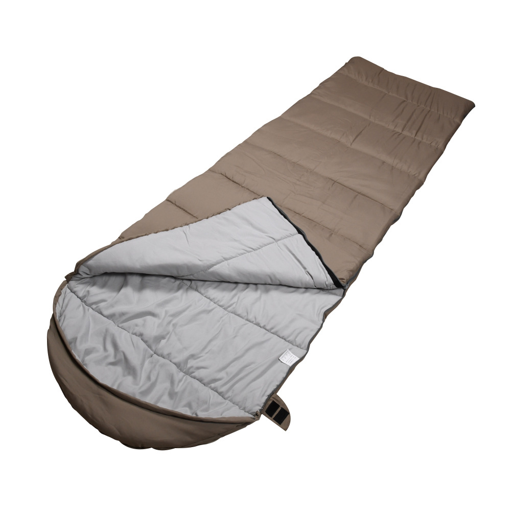 Manufacturer's in-stock outdoor camping envelope-style Baolan grey sleeping bags with caps, waterproof and cold-resistant adult sleeping bags Application Scenario