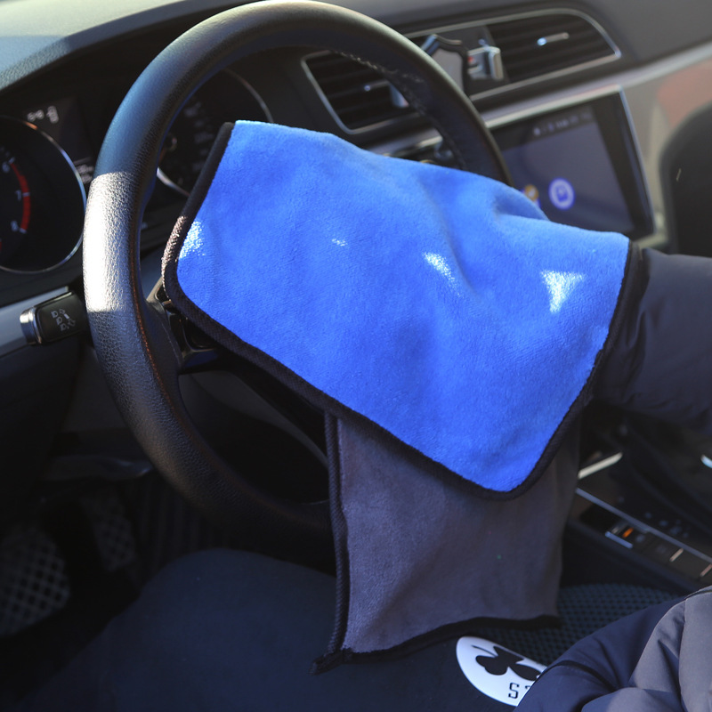 【 Chi Jia 】 High-density Car Wash Towel Coral Fleece Car Cleaning Cloth logo Two-color Coral Fleece Car Cleaning cloth details Picture