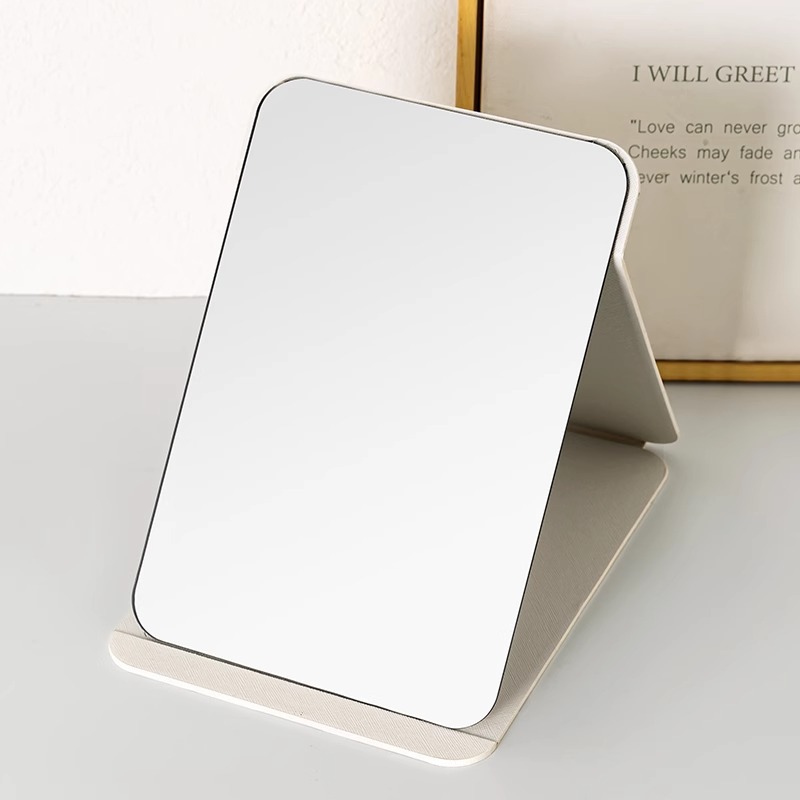 Folding mirror, single-sided desktop dressing mirror, small high appearance level, portable, student dormitory, office desktop, home use Application Scenario