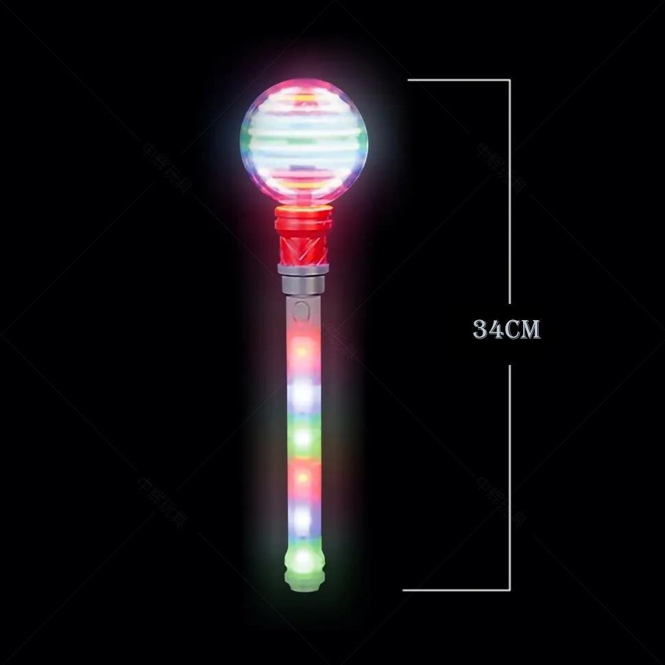 Toy Hand-Held Stick Wholesale Hand-Held Rotating Stick Light Stick Christmas Cheer Magic Stick Huaixing 654 Specification drawing