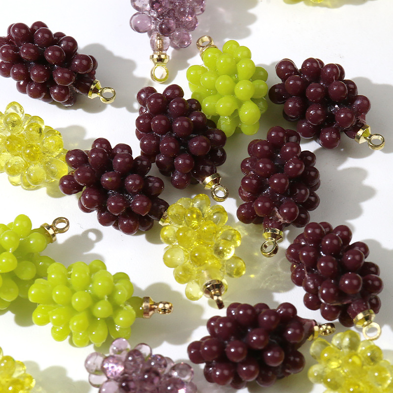 趣味水果树脂仿真葡萄吊坠DIY手工饰品材料 耳环耳饰项链配件批发
