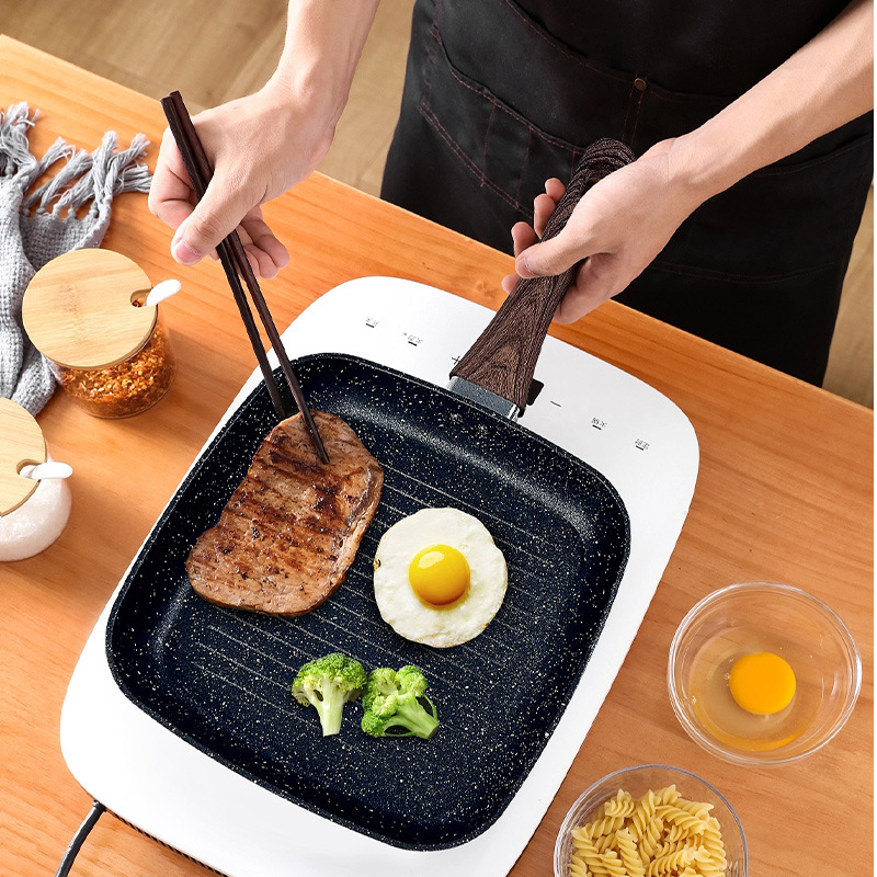Konbach Medical Stone Frying Pan Striped Pan Non-Stick Gas Induction Cooker Universal Breakfast Fried Egg Steak Good Helper