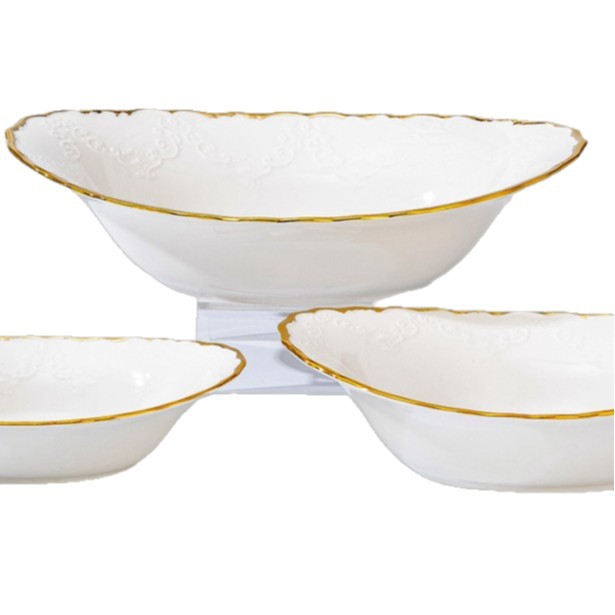 Wholesale of light luxury ceramic tableware sets, high-end gold-plated plates with gold edges Item Picture