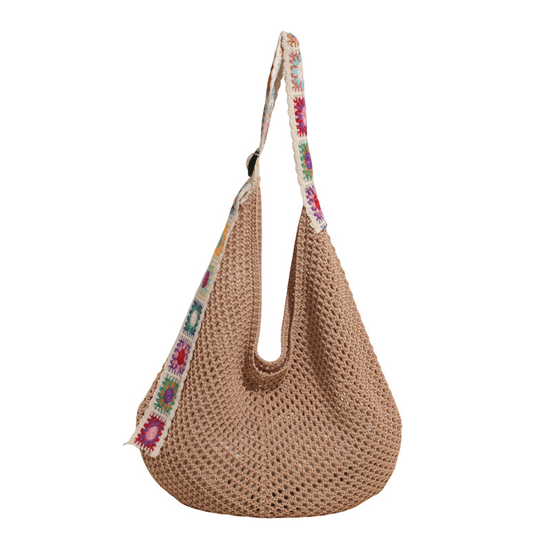 Lazy knit big bag mujer 2025 nueva línea de tendencia moda una sola bolsa de hombro de gran capacidad calado tote bag Item Picture