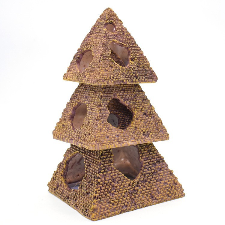 Fish and shrimp escape house simulation pyramid Roman stone sculpture resin crafts fish tank aquarium landscape decoration Application Scenario