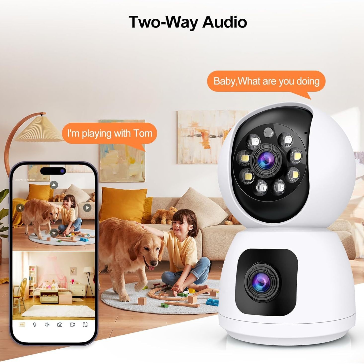 tuya Foreign Trade 1080P dual-light full-color night vision infrared high-definition surveillance camera for cross-border e-commerce details Picture