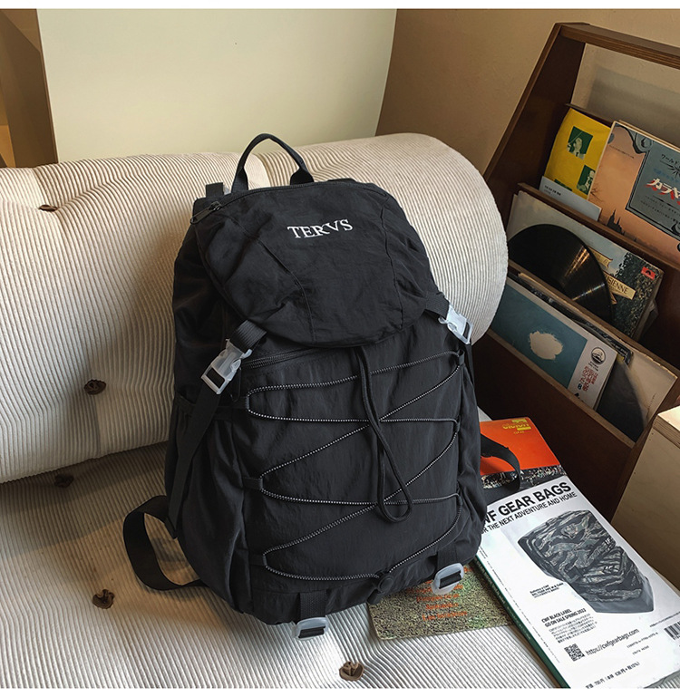 跨境双肩包男轻便登山包抽绳大容量户外旅行双肩包女大学生书包女详情38