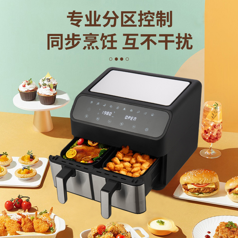 8L Stainless Steel Double Pot Air Fryer Multifunctional Visual Large Capacity Home Electric Fryer Only Fries Oven Application Scenario
