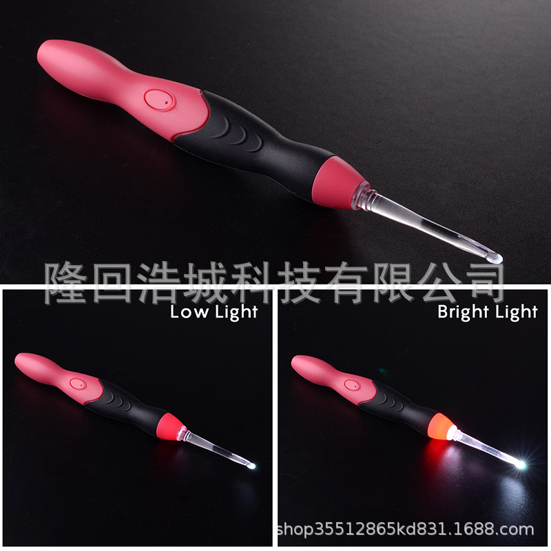 LED illuminated crochet 9-in-1, USB charging, adjustable brightness, illuminated crochet knitting supplies, crochet tools Specification image