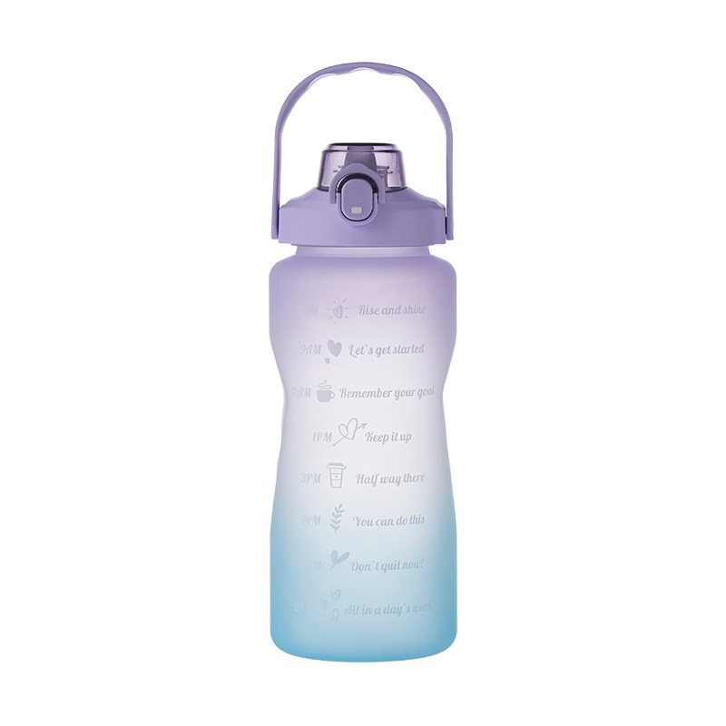 Summer ing style trendy gradient space cup, plastic water cup, straw cup, large-capacity graduated water cup Item Picture