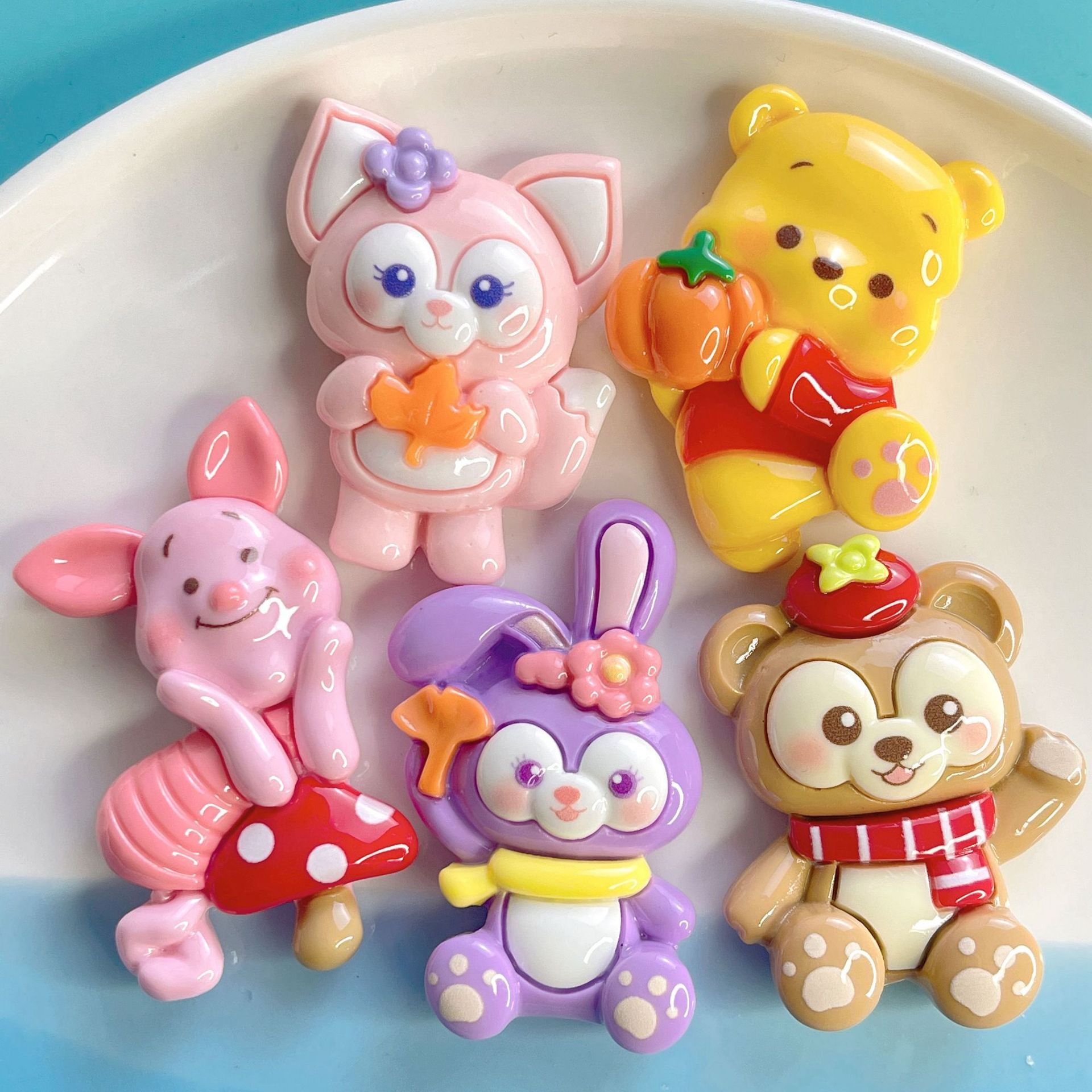 Zhongka full-body fox, purple rabbit, resin accessories, cream glue, diy fridge magnets, phone cases, keychains, decorative batches