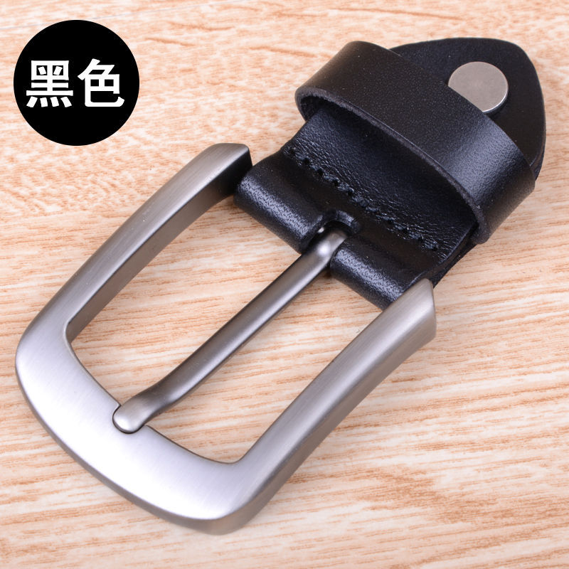 Men's genuine leather pin buckle belt buckle, top layer cowhide belt buckle, belt clip suitable for 3.8cm width Specification image