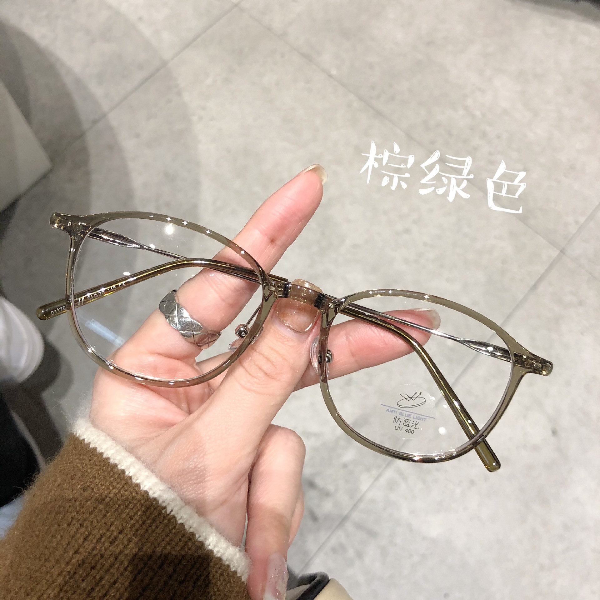 橄榄绿文艺近视眼镜女可配有度数韩版潮素颜网红学生超轻眼镜框架