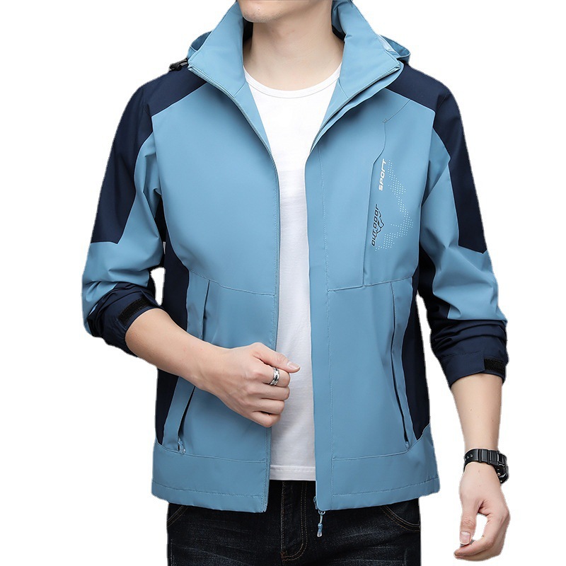 Middle-aged and young men's jacket, men's spring and autumn hooded top, 2023 new trendy casual down jacket for men Item Picture