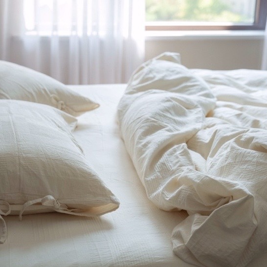 Non-Dyed Cotton Primary Color Plain Pure Cotton Washed Cotton Four-Piece Original White Jacquard Fold Naked Bed Set