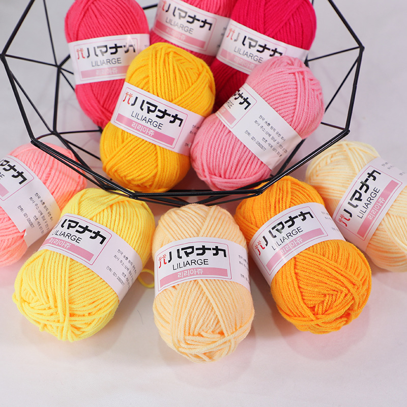 4 strands of milk cotton thread, doll thread, Korean cotton, baby and children's wool thread, crochet thread, hand-knitted thread Specification image