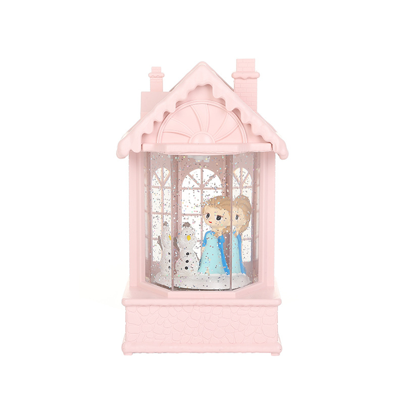 Custom Cartoon Wind Lights Candy House Music Box Water Snow Crystal Ball Music Box Night Light Birthday Gift Item Picture