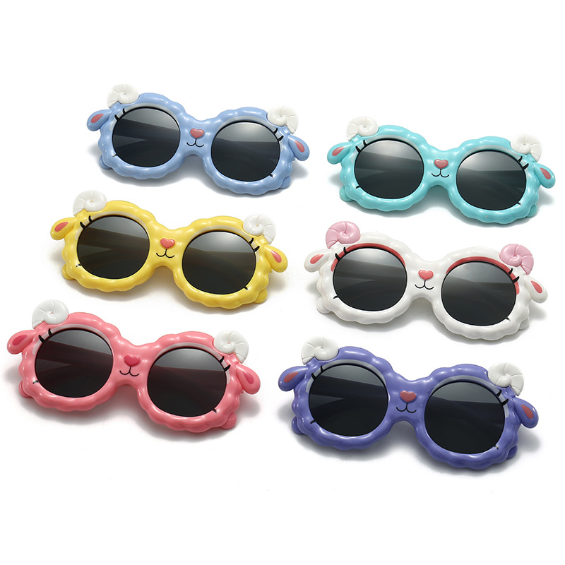 Children's Sunglasses Cartoon Sheep Children's Mirror Sunglasses Polarizing Mirror Student Sunglasses Sunshade Mirror For Children 8-127 details Picture