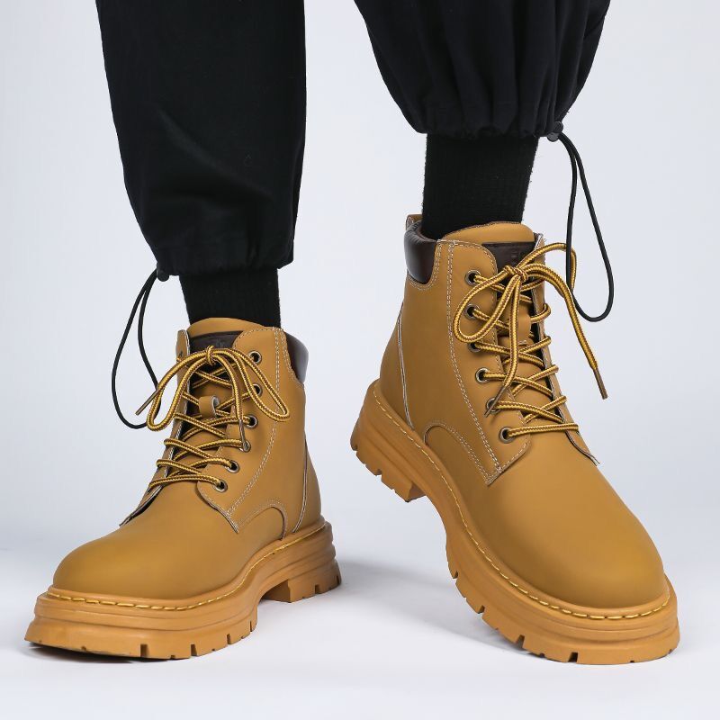 Autumn New Breathable High-Top Doc Martens Men's British Style Retro Work Shoes Boots Platform Ankle Boots Casual Shoes Item Picture