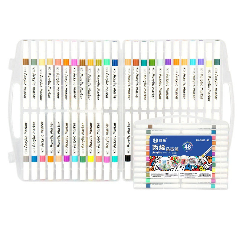 马克笔/马克笔水彩笔/双头马克笔/丙烯马克笔/纸制品类白底实物图